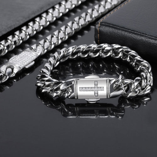 Bratara Brooks Silver Cross Cuban