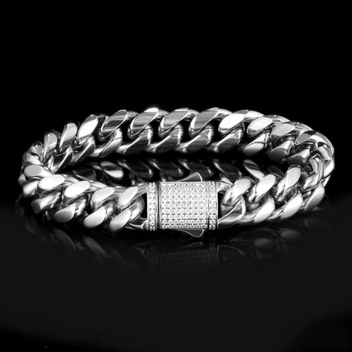 Bratara Brooks Silver Cuban Design