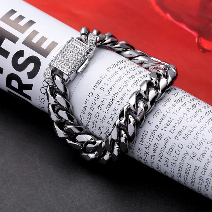 Bratara Brooks Silver Cuban Design