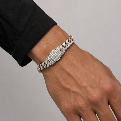 Bratara Brooks Silver Cuban Design