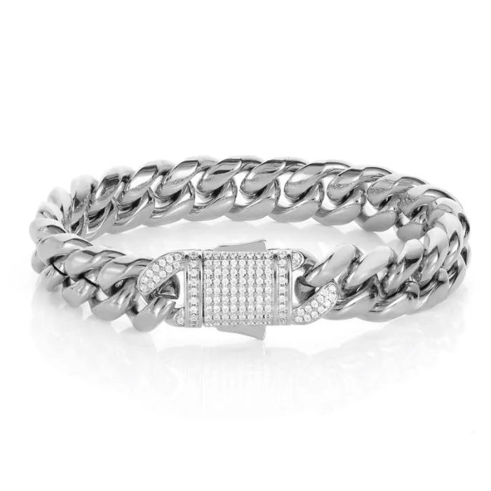 Bratara Brooks Silver Cuban Design