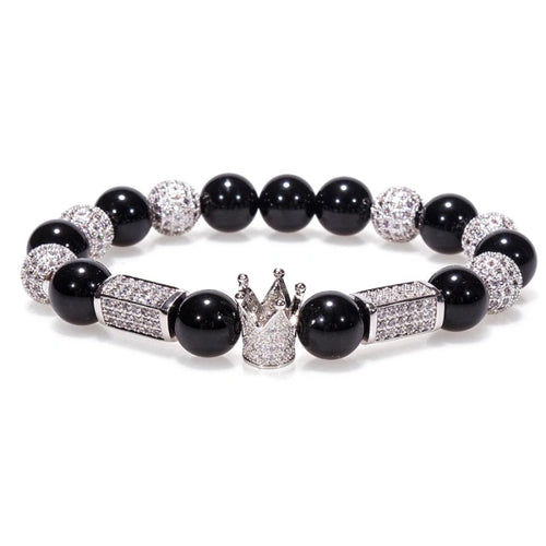 Bratara Brooks Silver Luxury Crown White Zircon