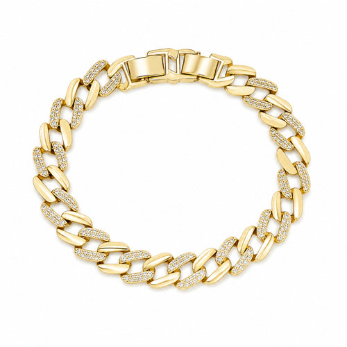 Bratara Cuban Unisex Placata Aur 14K 17CM/19CM