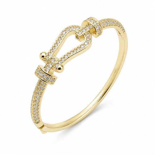 Bratara Dama Gold Anchor Diamonds Plated 14K