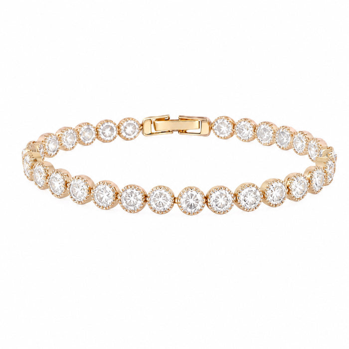 Bratara Dama Gold Angelic Diamond Gold Plated 14K / 6 MM