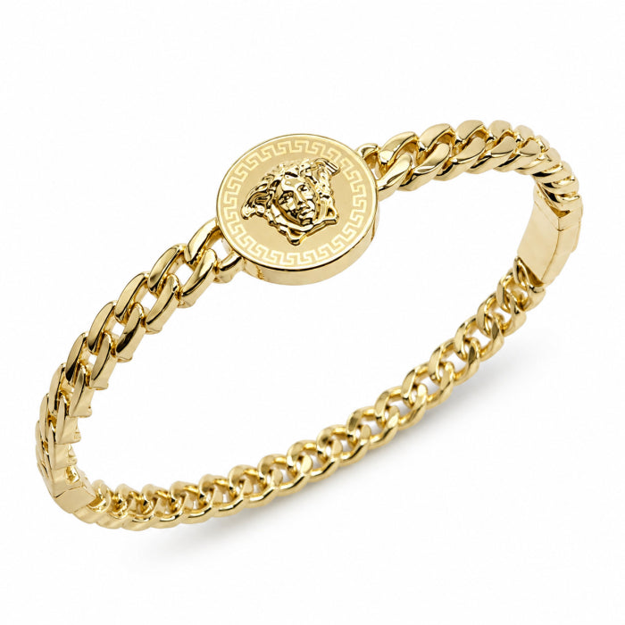 Bratara Dama Gold Cuban Medusa Plated 14K