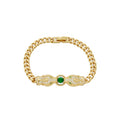 Bratara Dama Gold Gtopardo Green Stone