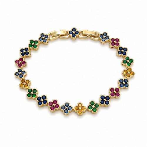 Bratara Dama Gold Rainbow Alhambra Flower Diamonds