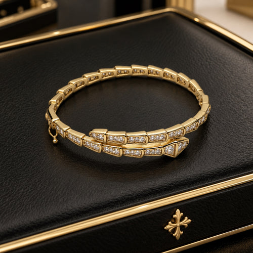 Bratara Dama Gold Royal Snake Diamonds