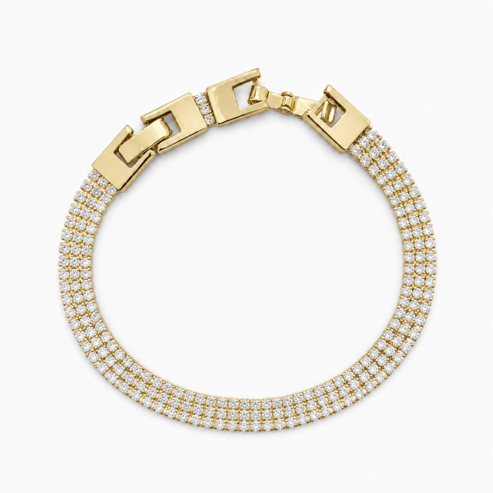 Bratara Dama Gold Tennis White Diamonds 19 CM