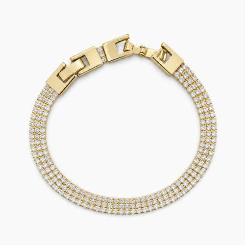 Bratara Dama Gold Tennis White Diamonds 19 CM