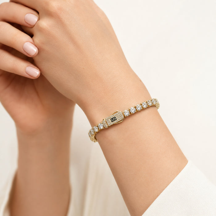 Bratara Dama Tennis Monaco Gold Plated 14K / 3 MM