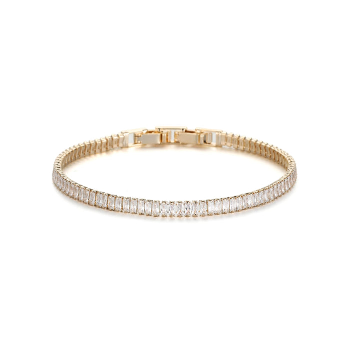 Bratara Tennis Gold Crystal - 3 MM / 19 CM