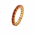 Inel Barbati Tennis 2.5 MM Gold Orange Zirconia
