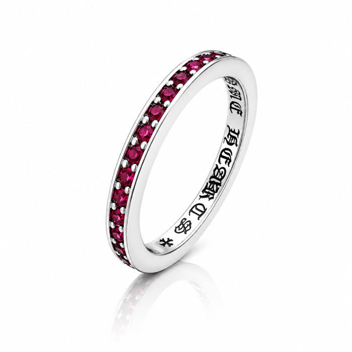 Inel Barbati Tennis Chrome Hearts Design Pink