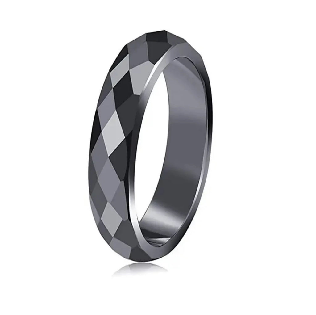 Inel Brooks Black Hematit Diamond Cut