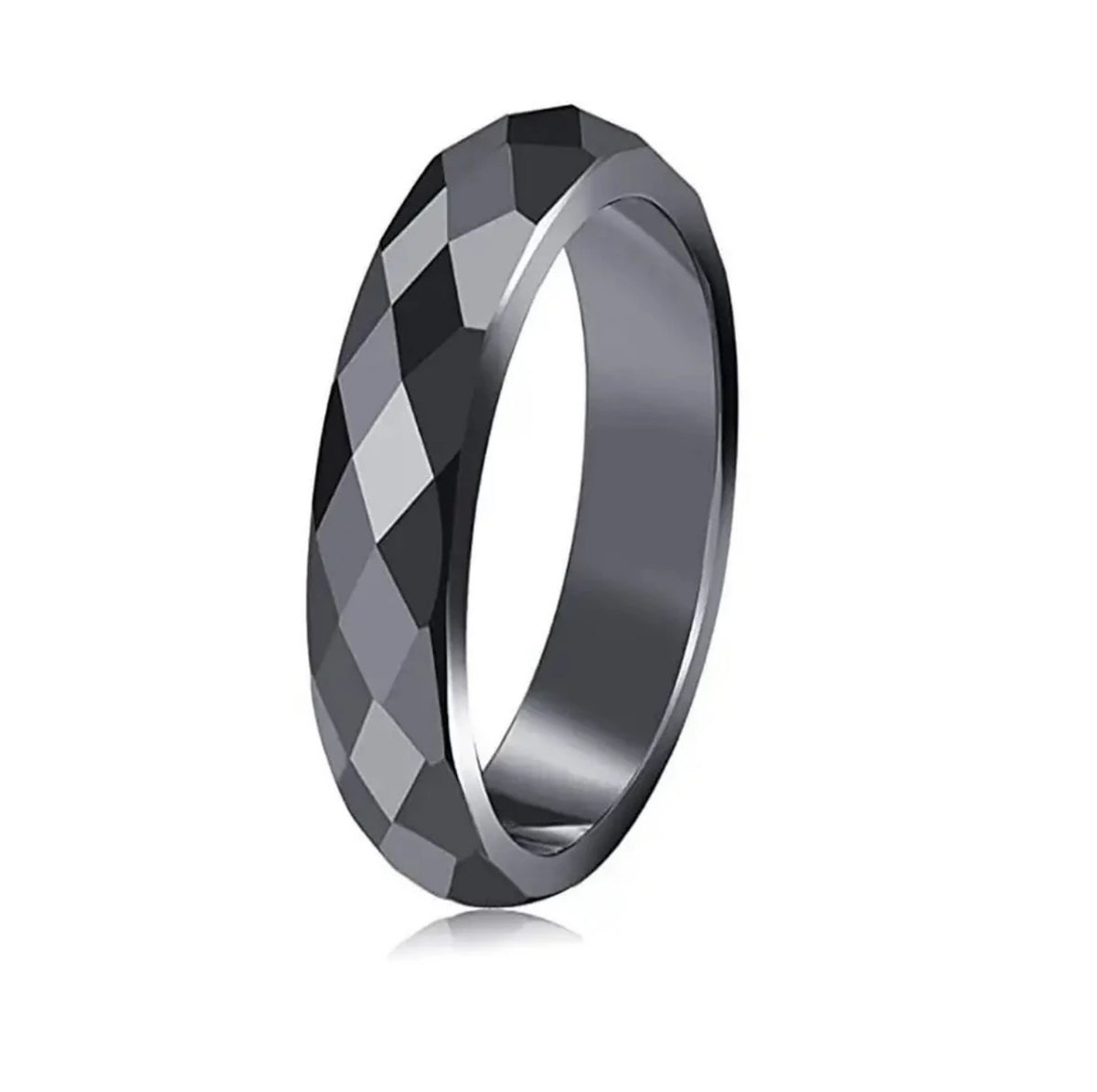 Inel Brooks Black Hematit Diamond Cut