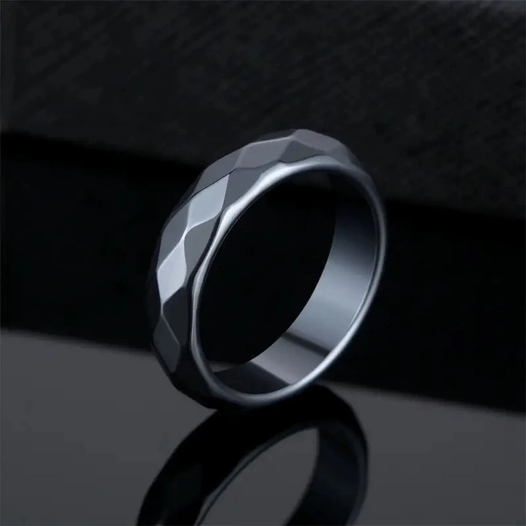 Inel Brooks Black Hematit Diamond Cut