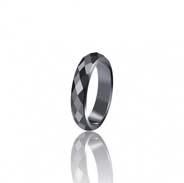 Inel Brooks Black Hematit Diamond Cut