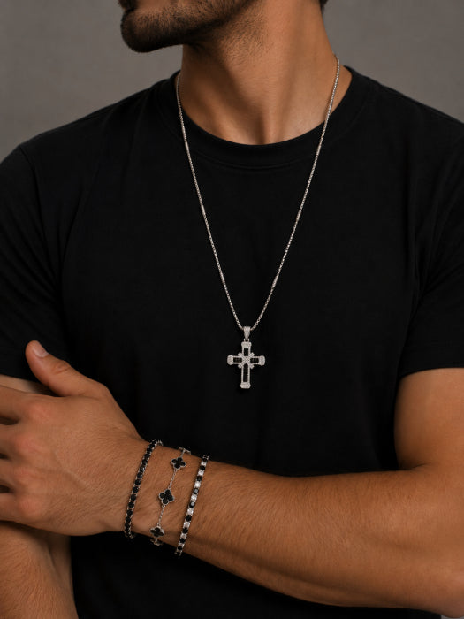 Lant Brooks BlackWhite Diamonds Cross