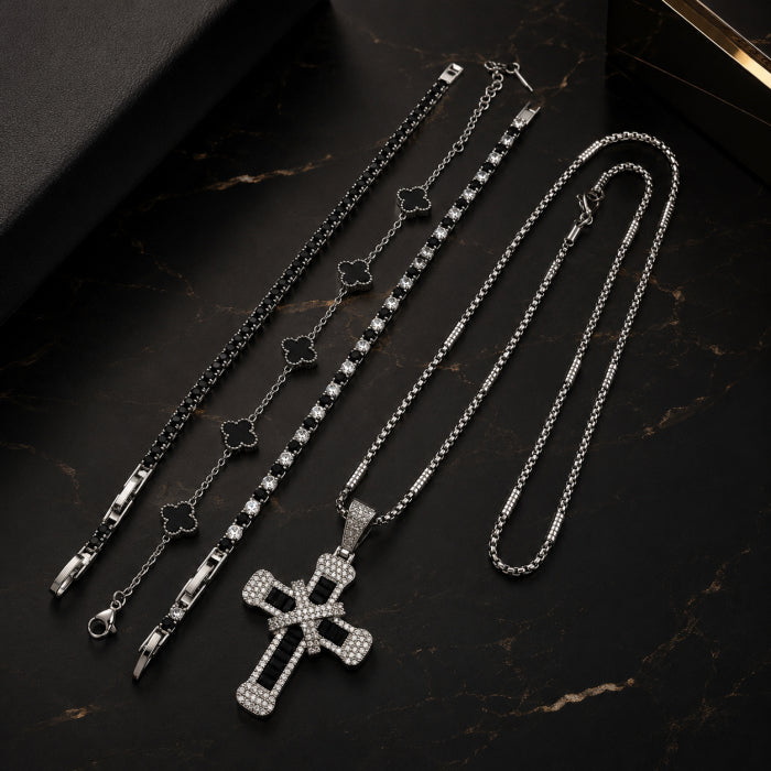 Lant Brooks BlackWhite Diamonds Cross