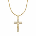 Lant Brooks Cruce Iisus Hristos Placat Aur 14K