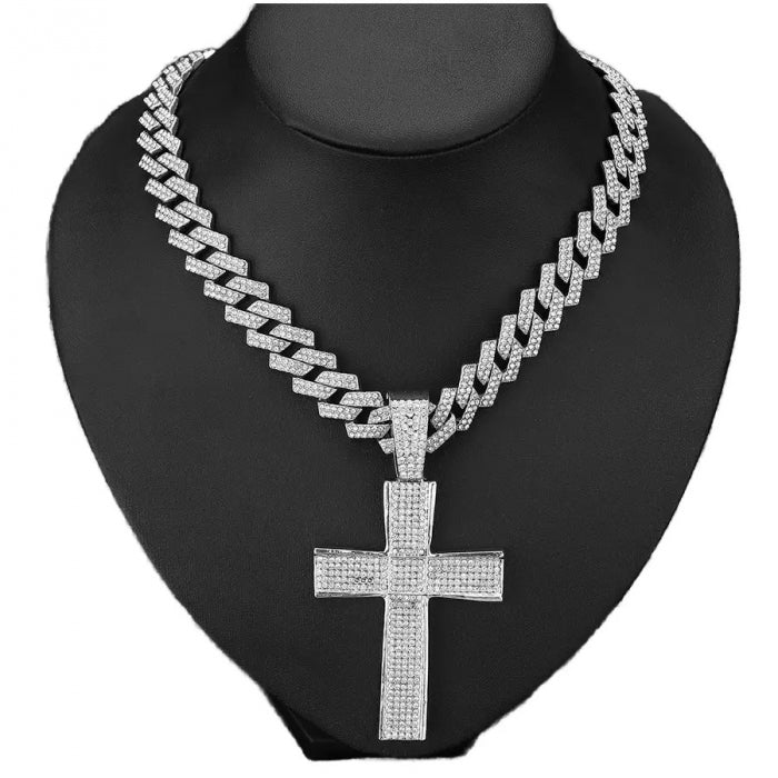 Lant Brooks Cuban Full Diamonds Cross 12MM