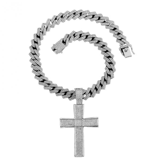 Lant Brooks Cuban Full Diamonds Cross 12MM