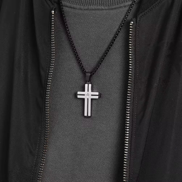 Lant Brooks Diamond Cross Stainless Steel