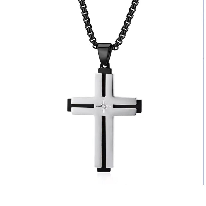 Lant Brooks Diamond Cross Stainless Steel