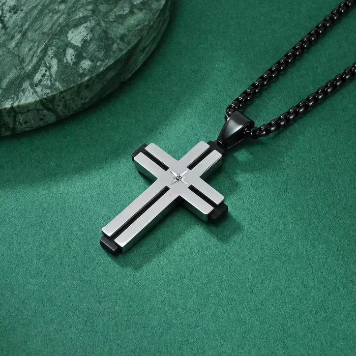 Lant Brooks Diamond Cross Stainless Steel