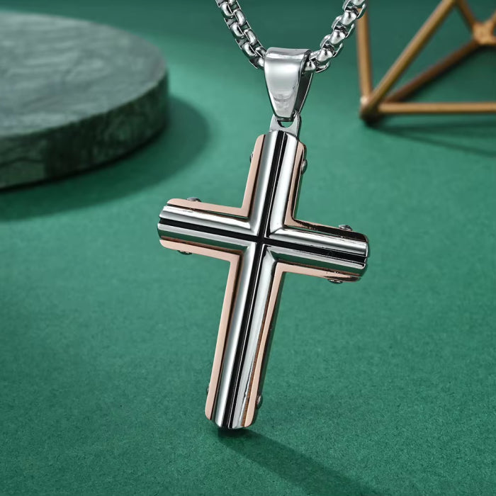 Lant Brooks Exquisite Cross Rose Gold Fusion