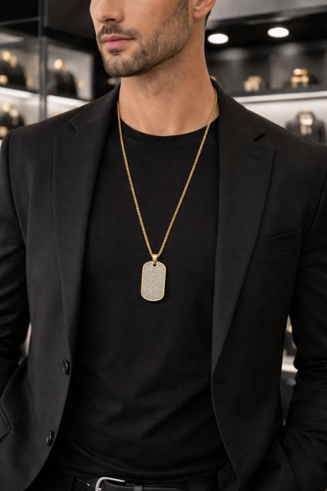 Lant Brooks Exquisite Gold Abstract Tag