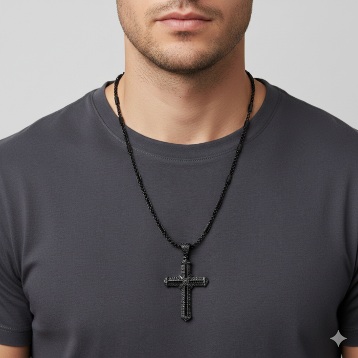 Lant Brooks Full Black Cruce Argint