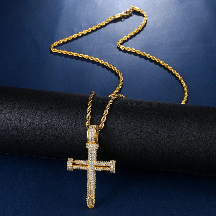 Lant Brooks Full Diamonds Gold Cross