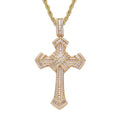Lant Brooks Full Diamonds Gold Ultrafinished Cross 14K