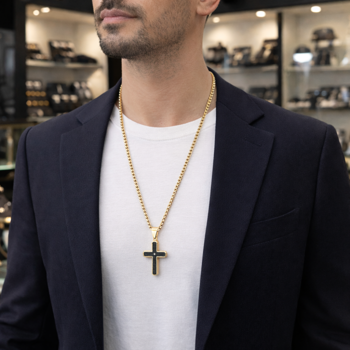 Lant Brooks Gold Diamond Cross