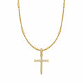 Lant Brooks Gold Nail Diamonds Cross
