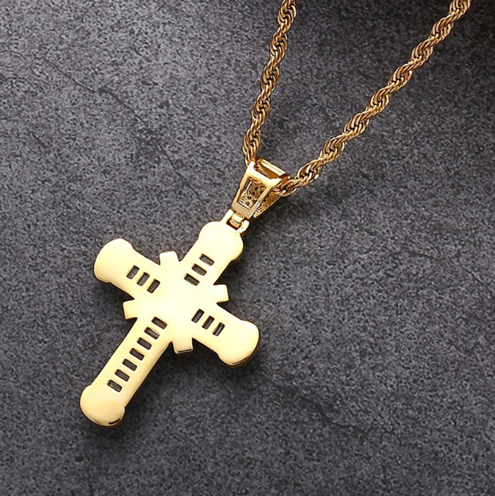Lant Brooks Gold Steel Diamonds Cross Masterpiece