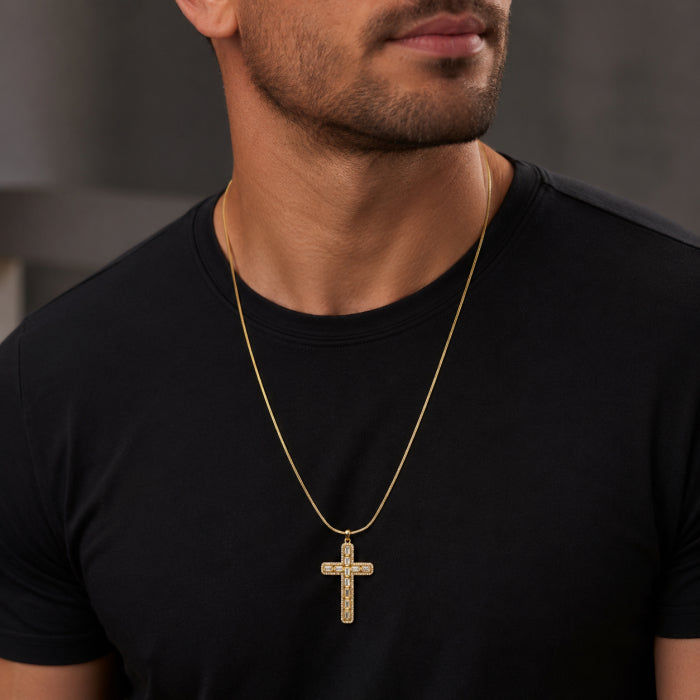 Lant Brooks Gold Tennis Cross 4 CM