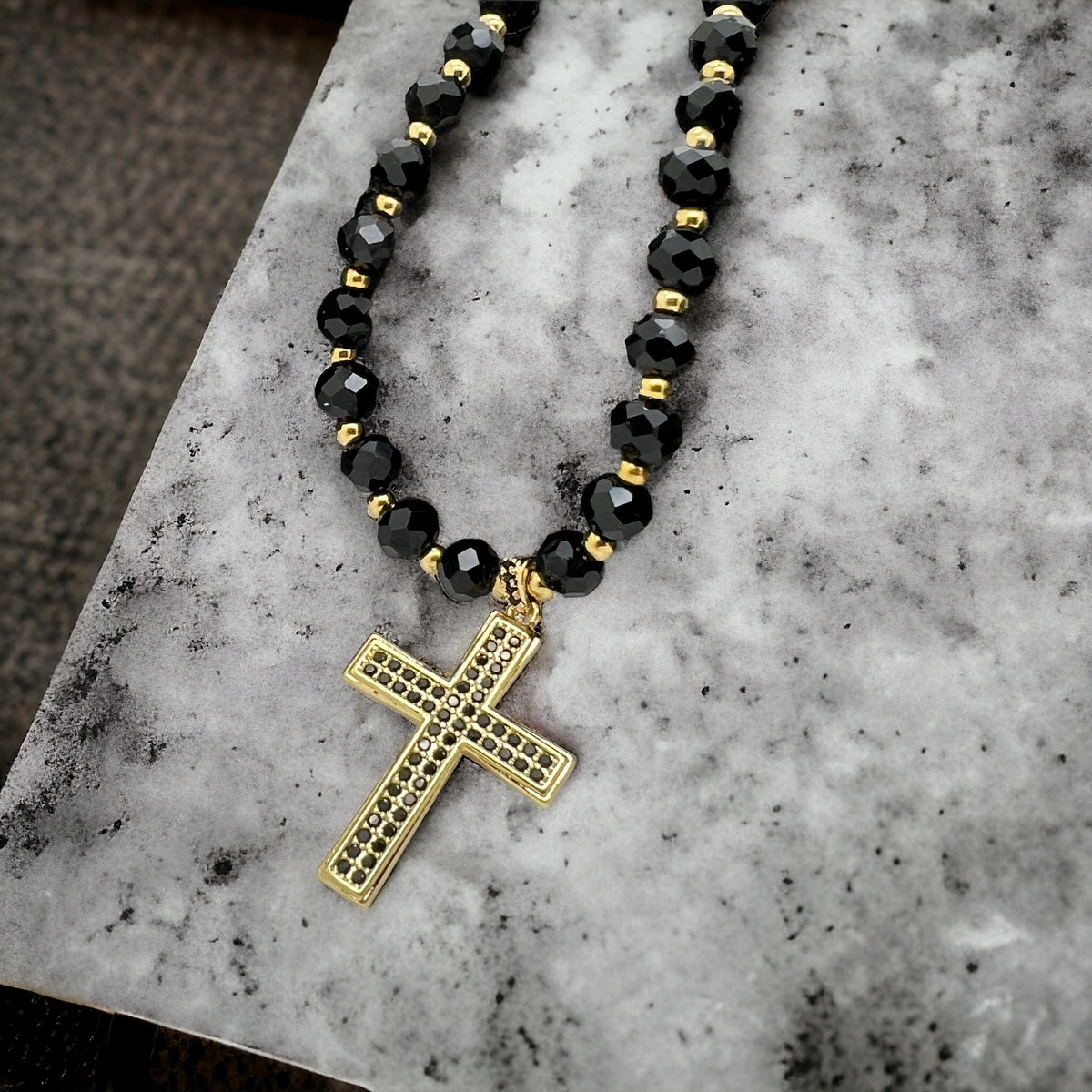 Lant Brooks GoldBlack Diamonds Cross
