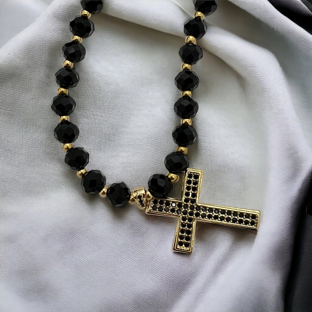 Lant Brooks GoldBlack Diamonds Cross