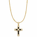 Lant Brooks GoldBlack Exquisite Cross Dimaonds