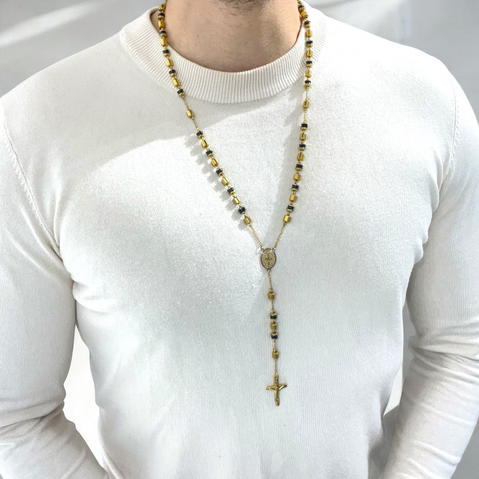 Lant Brooks GoldBlack New Rosary Placat 14K