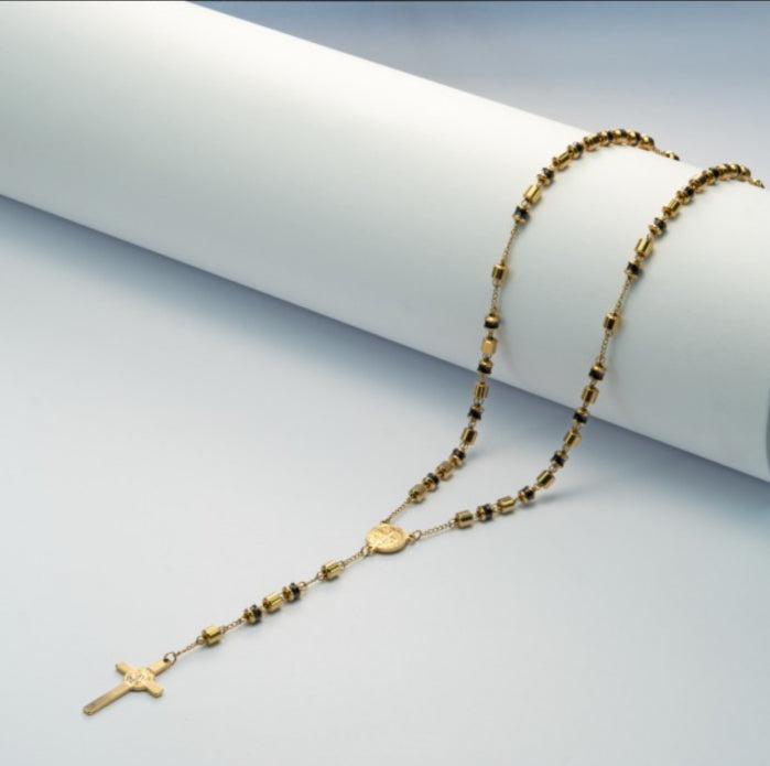 Lant Brooks GoldBlack New Rosary Placat 14K