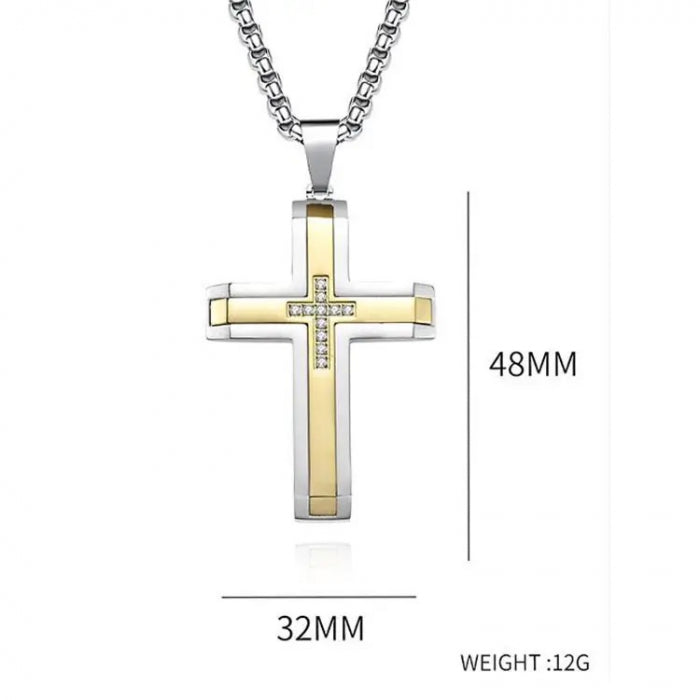 Lant Brooks GoldSilver Cross Steel
