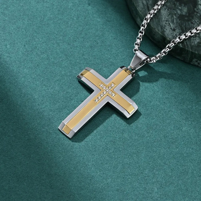 Lant Brooks GoldSilver Cross Steel