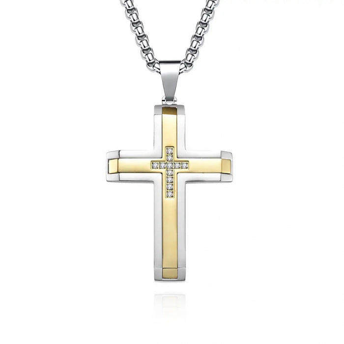 Lant Brooks GoldSilver Cross Steel