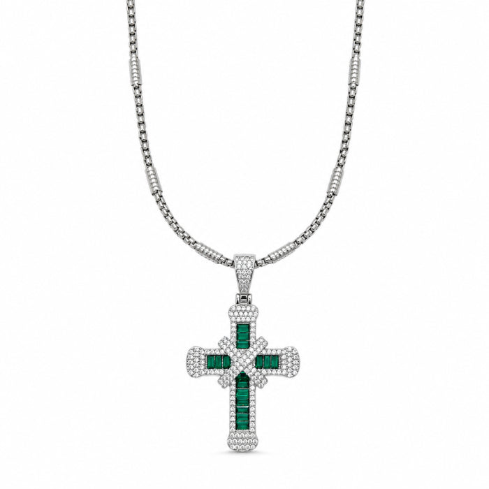 Lant Brooks GreenWhite Diamonds Cross