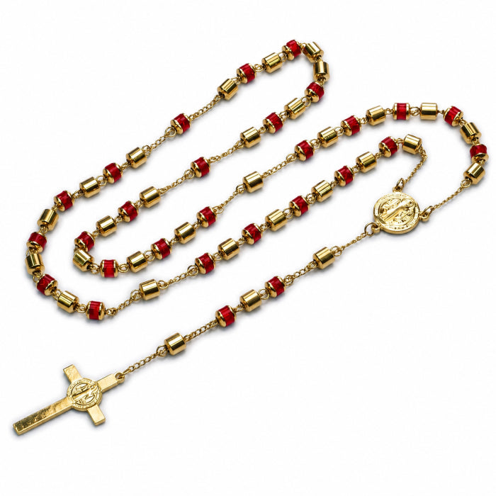 Lant Brooks Red Rosary Placat 14K / 80 CM